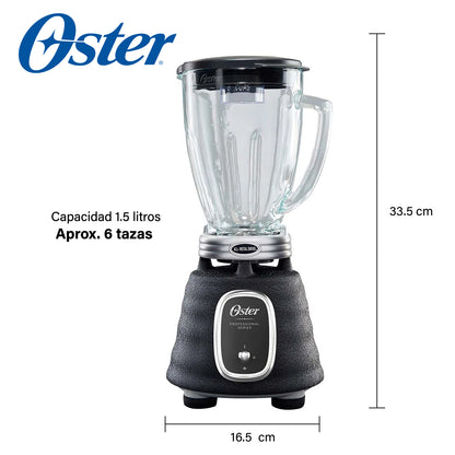 Licuadora 1 Velocidad + Pulso Vaso De Vidrio Negra Oster BLSTBPST-013 (2114099)