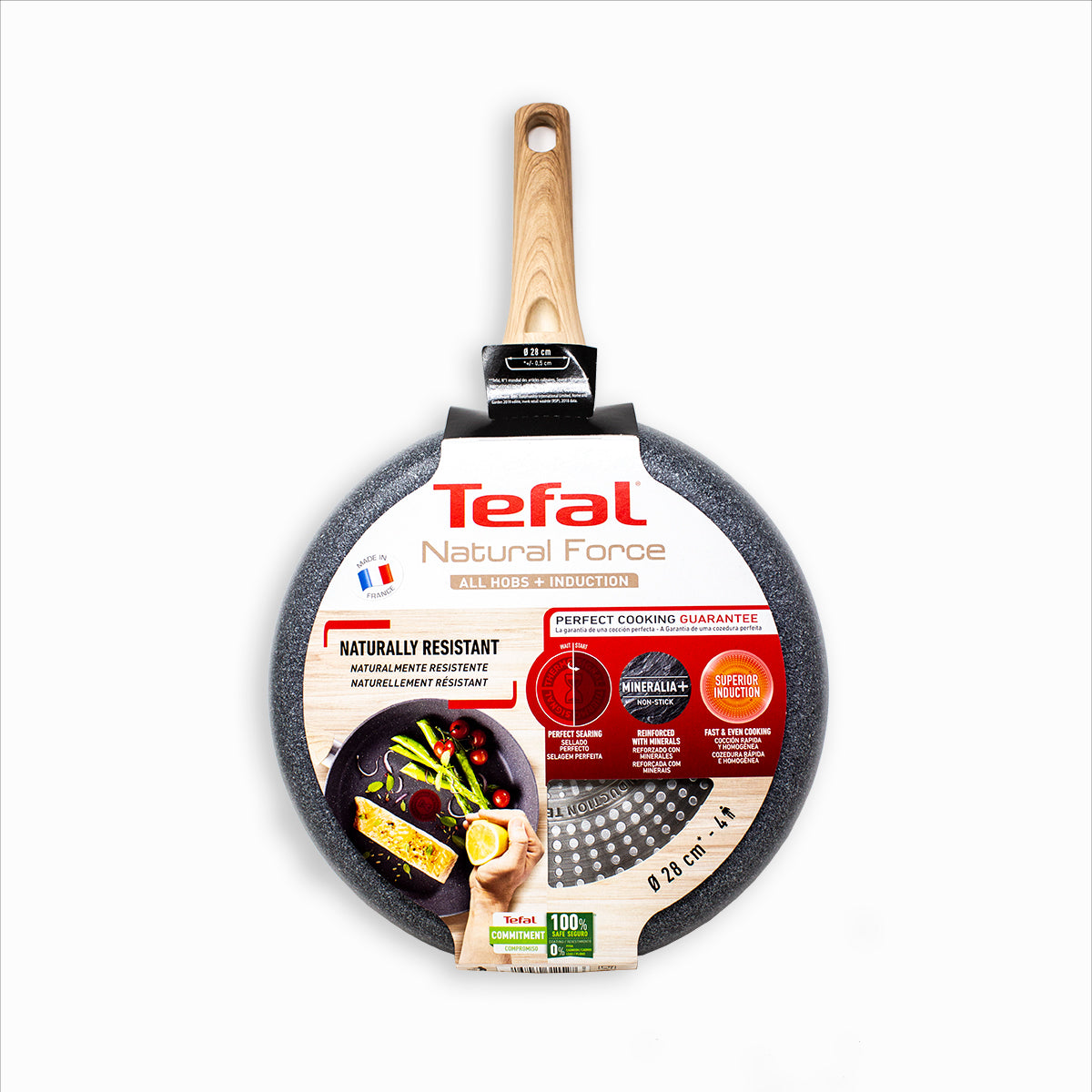Sartén 28 Cm Hard Natural Force Induccion T-fal G2660602