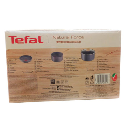Batería de Cocina 5 Piezas Natural Force T-Fal G2669182