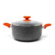 Olla 24 Cm Antiadherente Stone 360° con Tapa de Vidrio Lamex 6622-4