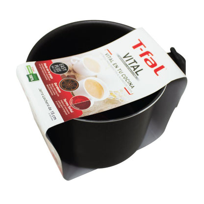 Jarra Pocillo Lechero 15 Cm con Antiadherente Vital Negro T-fal 389200