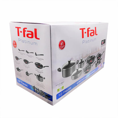 Batería de Cocina 12 Piezas New Platinum T-Fal B182SC84