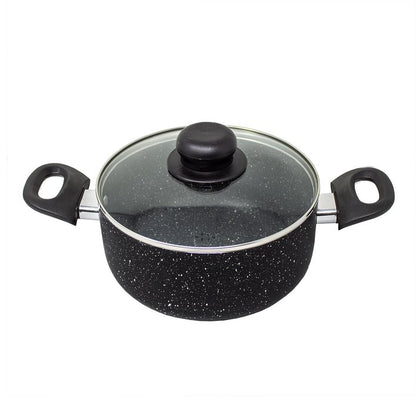 Batería de Cocina 16 Piezas Black Stone 360° Negro Lamex 6781-8