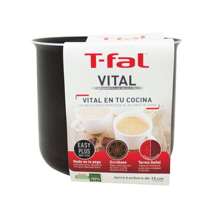 Jarra Pocillo Lechero 15 Cm con Antiadherente Vital Negro T-fal 389200